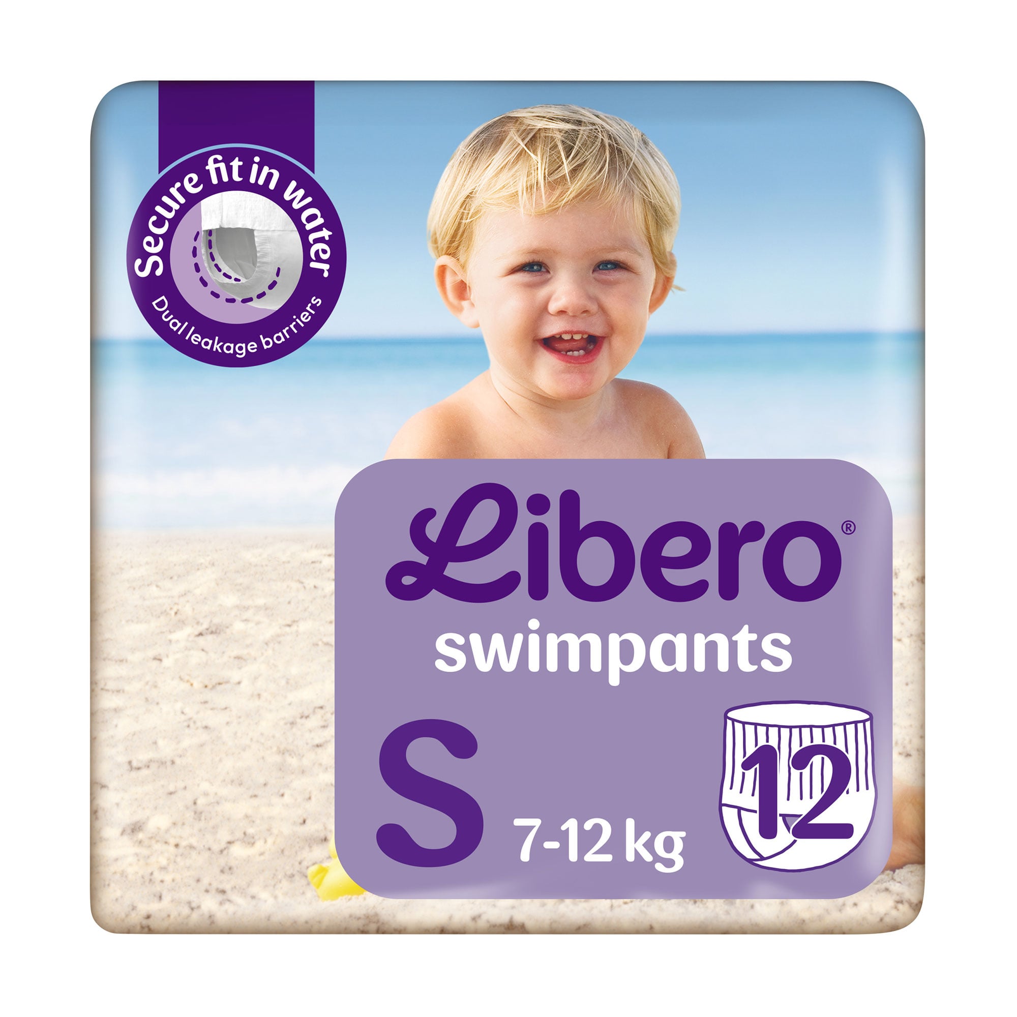 Підгузки-трусики для плавання Libero Swimpants Small розмір S (7-12 кг), 12 шт