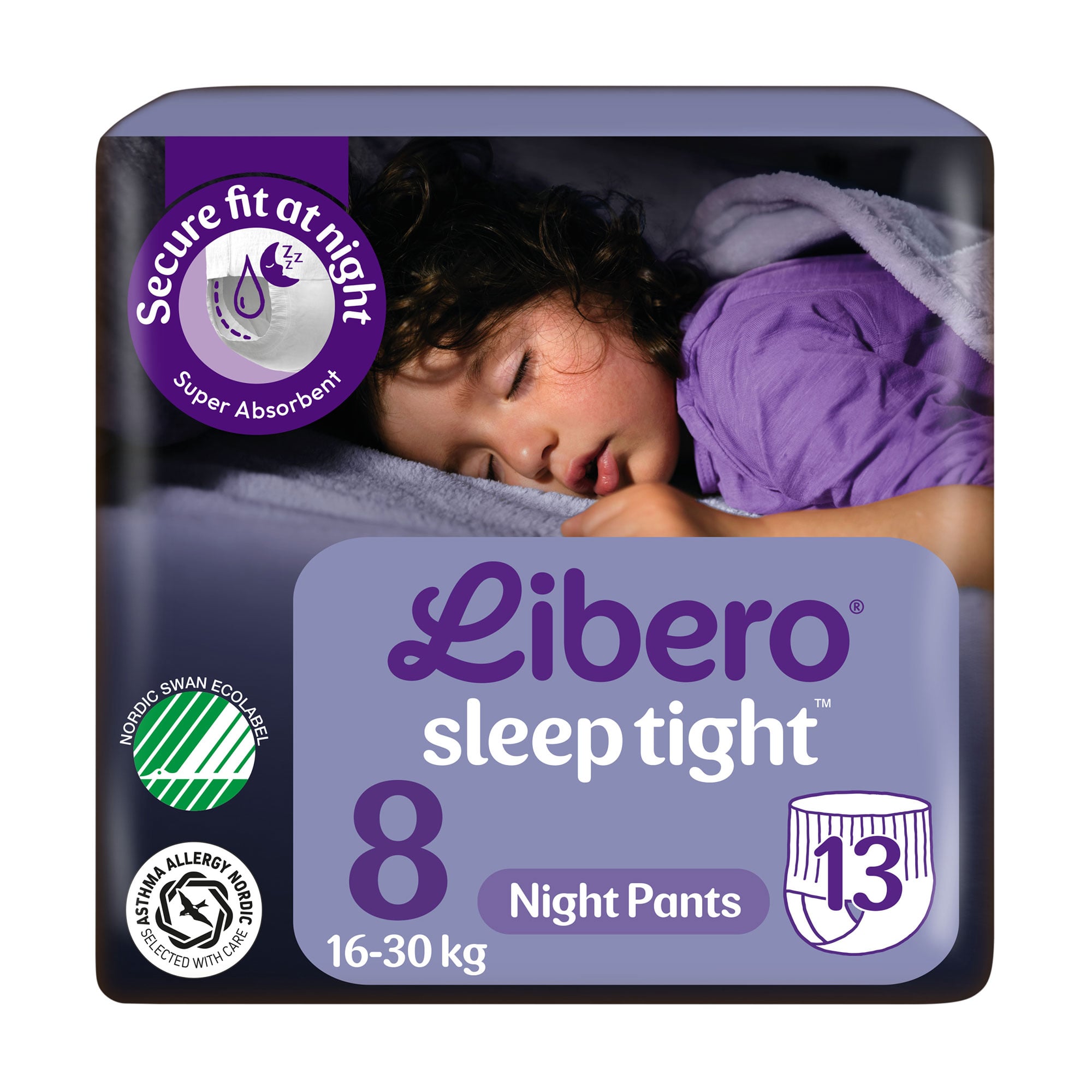 Підгузки-трусики Libero SleepTight розмір 8 (16-30 кг), 13 шт