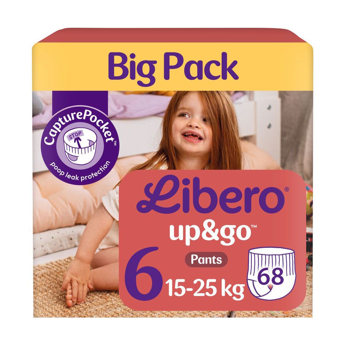 Підгузки-трусики Libero Up &amp; Go розмір 6 (15-25 кг), 2*34 шт
